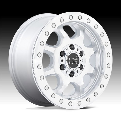 Black Rhino Venture Beadlock Machined Silver Custom Truck Wheels 1